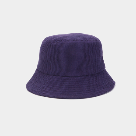 Bucket hat de cotelé unicolor