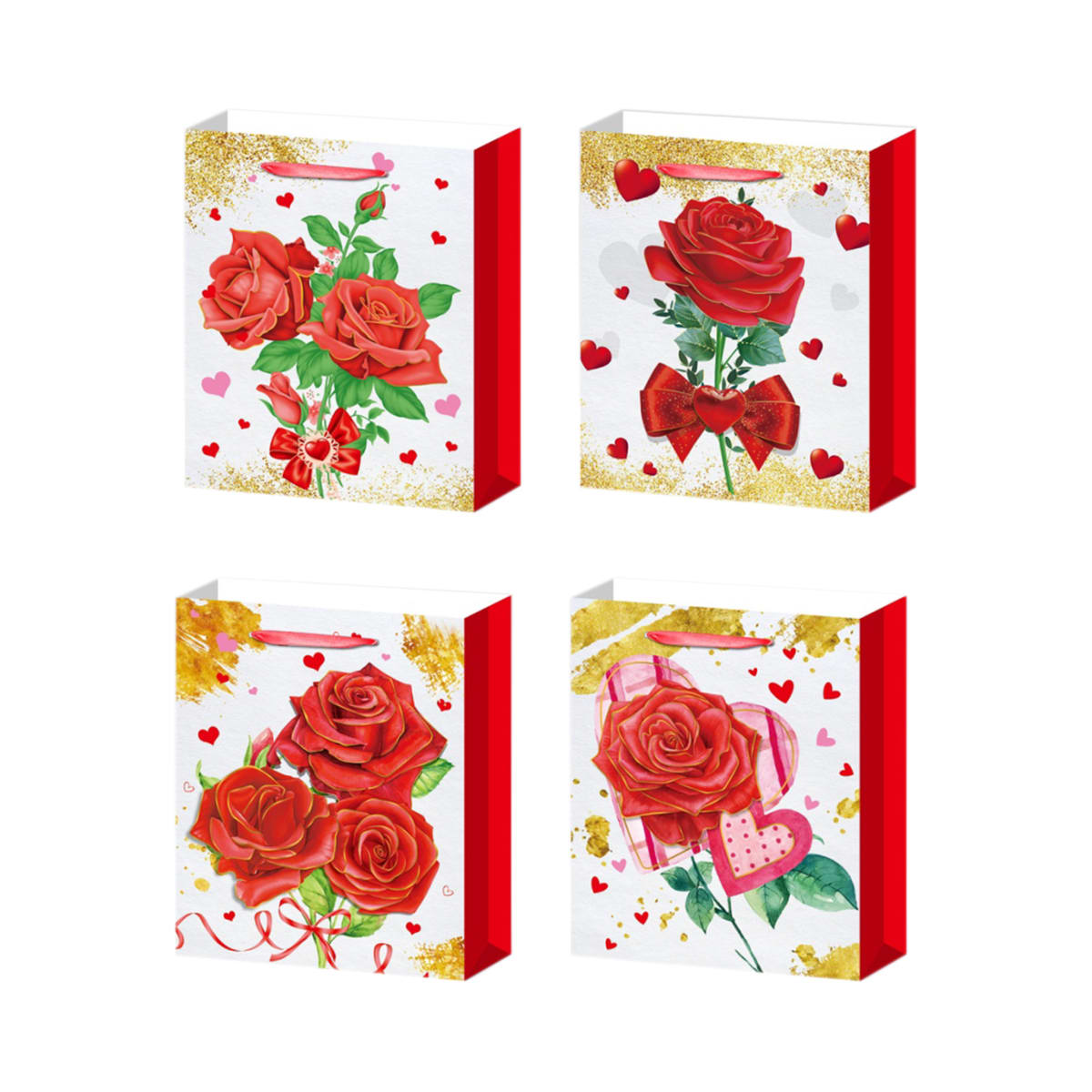 BOLSA DE REGALO ROSAS ROJA CON LAZO