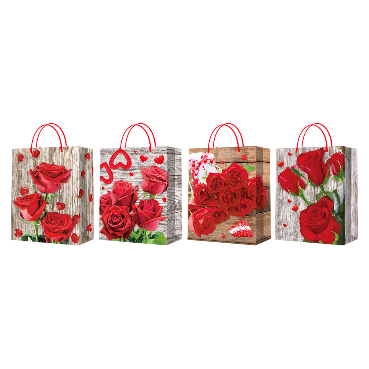 BOLSA DE REGALO ROSAS/CORAZÓN ROJO