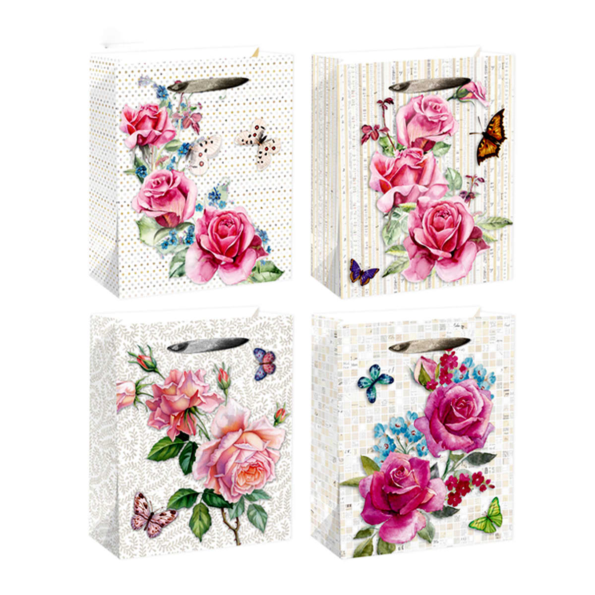 BOLSA DE REGALO ROSAS CON MARIPOSA